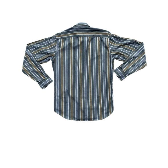 Perry Ellis Portfolio Striped Mens Button Down Long-Sleeve Shirt 16 Earthtoned - Picture 6 of 6